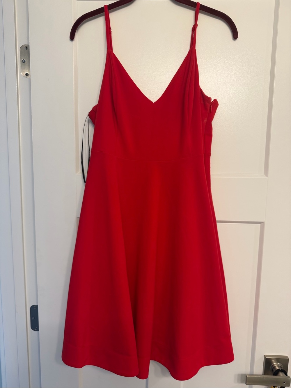 Forever 21 Red V-Neck Spaghetti Strap Mini Dress
